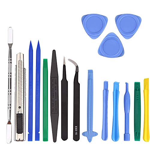 Preisvergleich Produktbild 17 in 1 professionelles öffnen Pry Tools Reparatur-Kit für Laptop, Handy, Tablet mit Diejenigen Nylon Spudger, Antistatisch Pinzette, Dreieck Paddel und Pry Tools Set