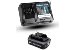 FengWings® 12 V 2000 mAh BL1021B akumulator litowo-jonowy z ładowarką DC10WD, zamiennik do akumulatora Makita 12 V CXT BL1015, BL1016, BL1021B, BL1041B, BL1020B, BL1040B, kompatybilny z DF032D,