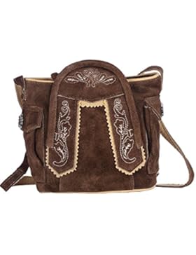 Trachten-Handtasche aus Echtleder, 15cm, braun