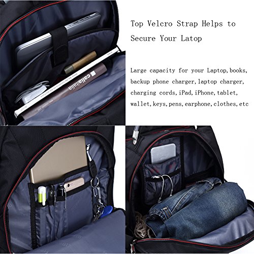 FreeBiz Sto  fest 60L Wasserdicht 18 4 Zoll Notebooktasche Laptop R  cksack Passend f  r bis zu 18 Zoll Gaming Laptops f  r Dell  Asus  MSI  Schwarz  