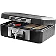 SentrySafe Fireproof Safe Box with Key Lock, Chest Safe with Carrying Handle to Secure Money, Jewelry, Documents, 0.25 Cubic Feet, 6.3 x 15.3 x 12.1 Inches, 1160