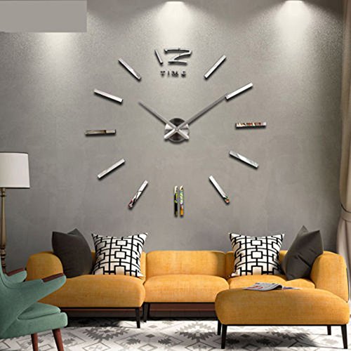 MECO 3D Wanduhr DIY Design Wohnuhr Nummer Ziffer Uhr Wandaufkleber Wandtattoo Deko - 3