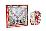 Paheli Craft Metal Lord Laxmi Ganesh Saraswati Idol Statue with Diya Decoration Pooja Showpiece (8X4 inch, Silver)
