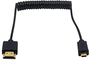 Duttek Kabel micro HDMI na HDMI, kabel HDMI na micro HDMI, ekstremalnie cienki i elastyczny kabel micro HDMI męski do HDMI męski kabel zwijany do 1080P, 4K, Ultra HD, 3D, Ethernet (1,2 m/4 FT)