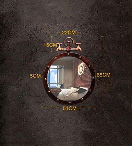 YANZHEN Retro Walled Badezimmer mit Make-up-Spiegel Industrial Wind Wasserhahn Spiegel Eisen Dekorative Anhänger Kreative Home Beauty Mirror Großes Muttertagsgeschenk - 5