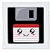 Produktbild 3drose QS _ 57455 _ 5 Kawaii Cute Happy Diskette geekiger Retro Computer Japanische Anime Smiley Cartoon Quilt Platz, 14 von 35,6 cm