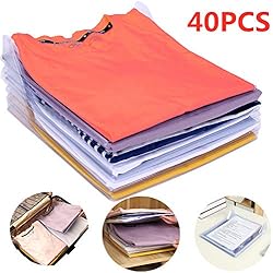 Nifogo Organisateur d'armoire,Organiseur de Vêtements Placards,Chemise Fichier Rangements,Organiseur de vêtements ou de Documents,Closet Organizer, Organiseur de T-Shirt(40 PCS)