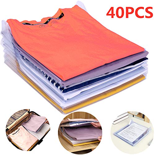 Nifogo Organisateur d'armoire,Organiseur de Vêtements Placards,Chemise Fichier Rangements,Organiseur de vêtements ou de Documents,Closet Organizer, Organiseur de T-Shirt(40 PCS)