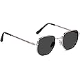 IFLASH Small Octagonal Polarized Sunglasses for Women Men Classic Retro Metal Frame Polygon Sun Glasses UV400 Protection