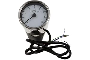 LUPSTY Tachometer D = 60 mm, white/chrome, electronic, 8,000 rpm, motorcycle, round