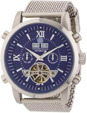 Constantin Durmont Herren-Armbanduhr XL Pasadena Analog Automatik Edelstahl CD-PASA-AT-STM2-STST-BL