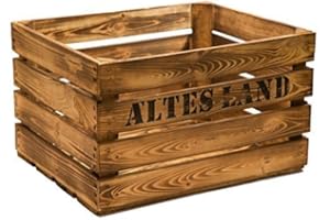 KISTENKOLLI ALTES LAND 3Pz flambierte/Cassette massicce Geflammte Frutta ca 49x 42x 31cm/Mela Casse Vino Altes Land