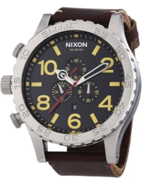 Nixon Herren-Armbanduhr XL 51-30 Chrono Leather Black / Brown Chronograph Quarz Leder A124019-00