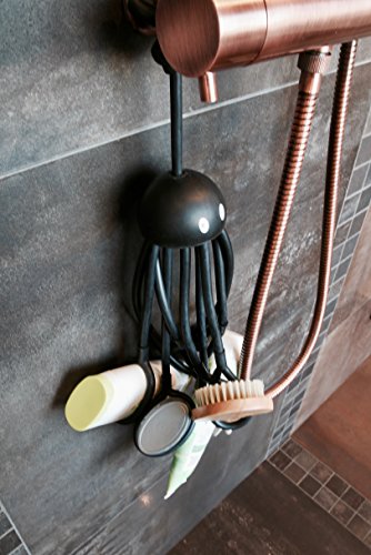 Formverket Shampoohalter Duschgelhalter „Octopus“ ca. 33 cm lang zum Hängen verstellbare Schlaufen Latex, schwarz - 6