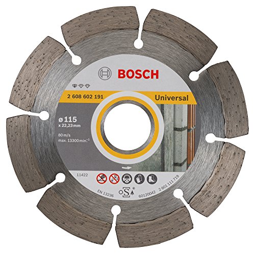 BOSCH Diamanttrennscheibe Standard für Universal, 115 x 22,23 x 1,6 x 10 mm, 1-er Pack, 2608602191