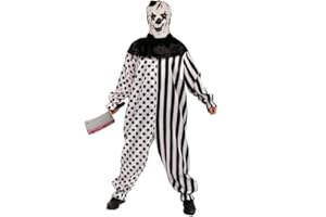 Country hill Halloween Clothes for Men Funky Punk Droll Clothes Man's Clown Costume for Festival Black, White