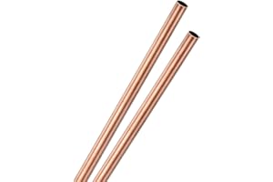 M METERXITY 2-Pack 300mm Copper Round Tube, 8mm OD 0.2mm Wall Thickness Copper Seamless Tubing for Construction/Machining/DIY Crafting, Metal Straight Pipe [0.31x0.01x12IN]
