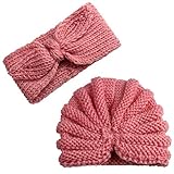 Mitlfuny Unisex Baby Kinder Jungen Zubehör Säuglingspflege,Neugeborenes Baby Mädchen gestrickt Turban Hut Haarband Beanie Headwear Cap Sets