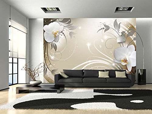 FOTOTAPETE 400×280 cm – VLIES TAPETE PREMIUM – PROFI QUALITÄT – 3 Farben zur Auswahl – Top moderne Wanddeko – Wandbilder XXL – Riesen Wandbild – Top Design Tapete – Neue exklusive Edition mit noch besser Druckauflösung – Deutsches Premium Vlies – Blumen Orchidee b-A-0060-a-d - 2