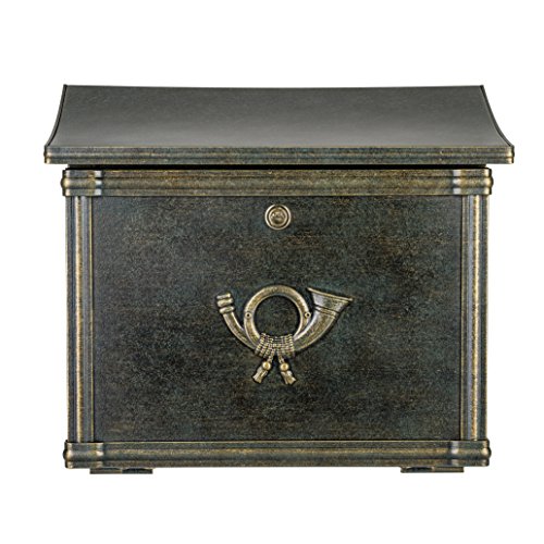 Preisvergleich Produktbild Heibi Briefkasten MERITO, in patina grün / gold