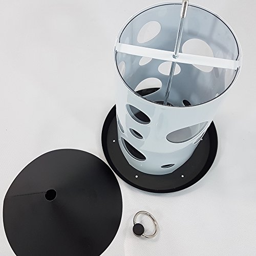 Vogelfutter-Station 30 cm aus Metall großer Futterspender für bis zu 2 kg Futter Vogelhaus zum Hängen Vogelfutter-Spender mit 3 Futteröffnungen – perfekt für Wildvogelmischungen - 3