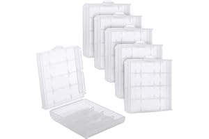 UCEC 6x Plastic Battery Storage Case, Small Battery Storage Box, Battery Storage Organiser Case for AA&AAA Batteries