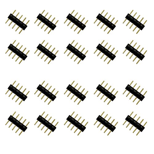 5 Pin Stecker Male für geführte Streifen-Lichter RGBW 5050 Black (20pcs)