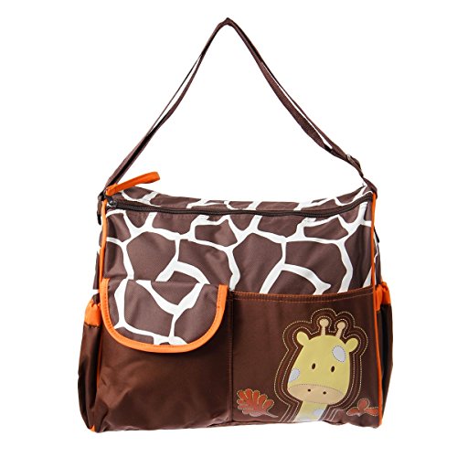 Prochive Mummy Handbag Baby Diaper Nappy Changing Bag Multifunctional Diaper Bag Giraffe Brown (Orange)