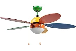 Ventilatore da soffitto con lampada 'Corinna' colore Multicolore, in Legno ad es. Cameretta (1 luce, E14) di Lindby | Ventilatore