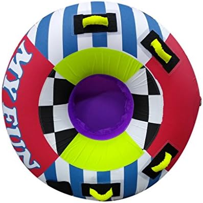 HMSPORT, My Fun Inflatable Towable Tube,Heavy-Duty PVC Bladder and Full Nylon Cover with Deluxe Nylon-Wrapped Handles