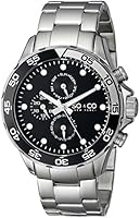SO&CO New York&nbsp;Men's 5014.1 Yacht Timer Unidirectional Black Bezel GMT Day and Date Stainless Steel Link Bracelet Watch
