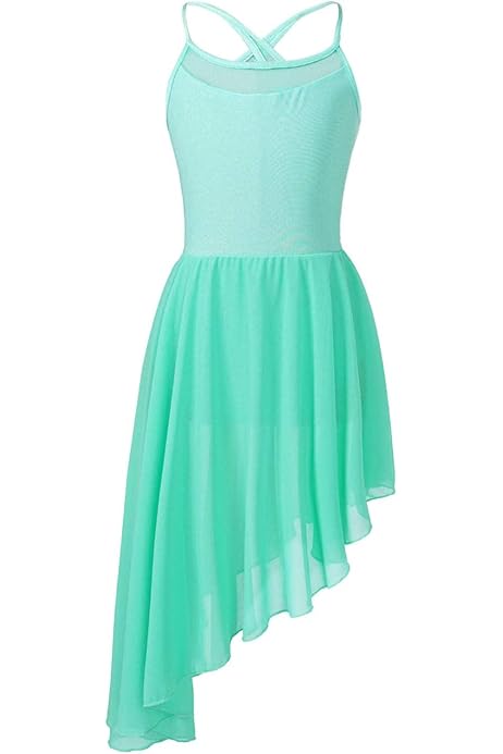 Body Da Danza Asimmetrico Donna - Tutu In Chiffon Per Balletto, Latino E Ginnastica