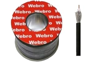 Webro RG6 50m Digital Coaxial Cable for Aerial and Satellite TV - Black