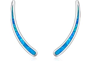 WINNICACA Abschlussgeschenke Opal Ohrringe Sterling Silber Bar Climber Crawler Manschette Ohrringe für Frauen Mädchen Geschenke Schmuck