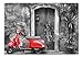 Produktbild Glasbild - Red Scooter schwarz-weiß - 60x40cm - mit abgerundeten Ecken - 3D Optik