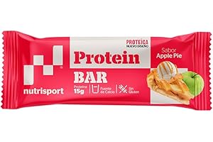 NUTRISPORT Barrita Proteica | Complemento Alimenticio | Alto Contenido en Proteínas | Suplemento para Deportistas | Sabor yogurt & apple pie | 24 unidades