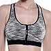 Produktbild Swallowuk Damen Sport BH Bustier Push Up Yoga Sportliche Weste Stretch Bra Top Fitness Kurze Bluse mit Reißverschluss (XXL, Grau)