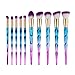 Make Up Brushes, Webla 10 pcs Rainbow Color Elegant Shape Make Up Brush Set Foundation Eyebrow Eyeliner Blush Cosmetic Concealer Brushes Make-up Tools Toiletry Kit