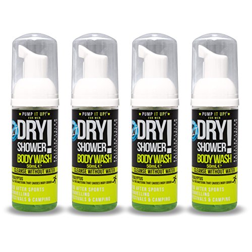 Dry Body Wash (4 Pack) Pump it Up® Waterless, No Rinse Body Wash (Eucalyptus (Mens))