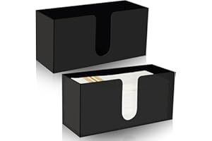 Mumufy Papierhandtuchspender, Papierserviettenspender, Serviettenhalter, Multifold-Acryl-Papierhandtuchspender für Z-Falz, C-Falz, Einweg-Handtuch, Schwarz, 2 Stück