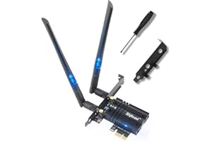 ZIYITUOD Carte PCIE WiFi pour PC, AC7265 Bluetooth 4.2 Wireless Adapter 802.11ac 1200Mbps Dual Band WiFi PCI-E Network Card for Desktop Windows 11/10/8.1/8/7 32&64-Bits, Linux4.2+