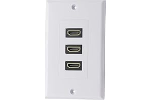 ZdyCGTime Plaque murale HDMI 2.0 3 ports – HDMI, composant, prise en charge 4K 60 Hz, parfait pour projecteur et home cinéma – Blanc