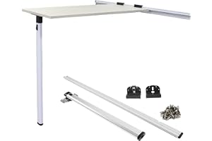 TOOSOAR Bordsstativ campingbil avtagbar i aluminium med skjutskena 100 cm - stativ campingbord hopfällbar bil med krokar fäst