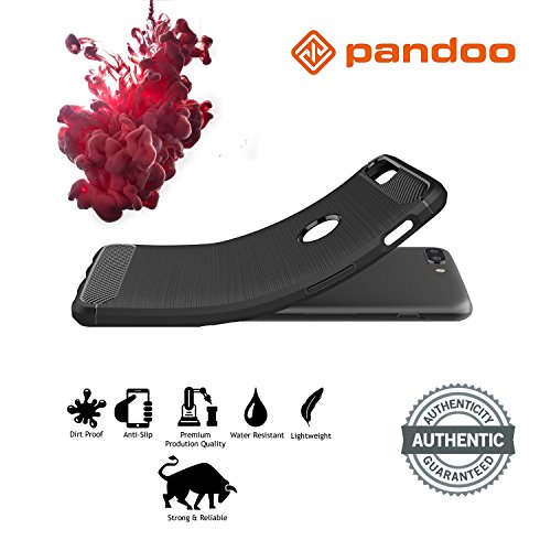 Funda OnePlus 5 Pandoo  Cubierta De Fibra De Carbono Para OnePlus 5 El Caso De Textura Perfecta Oneplus 5  Antideslizante  Antihuella  Anti-Scratch Armadura Negra  Carcasa Funda OnePlus 5