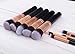 Ammiy® 10 Pcs Makeup Brush Set Professional Handle Premium Synthetic Kabuki Foundation Blending Blush Concealer Eye Face Liquid Powder Cream Cosmetics Lip Brush Tool Brushes Kit (Black-rose gold)
