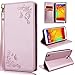 Produktbild SMART LEGEND Lederhülle für Samsung Galaxy Note 3 Ledertasche Hülle PU Leder Flip Schutzhülle Retro Schmetterling Blumen Rose Muster im Bookstyle Folio Wallet Brieftasche mit Eingebautem Magnet Smart Case Backcover Handyhülle Kompletter Schutz Cover Tasche mit Standfunktion und Karte Halter - Rosegold