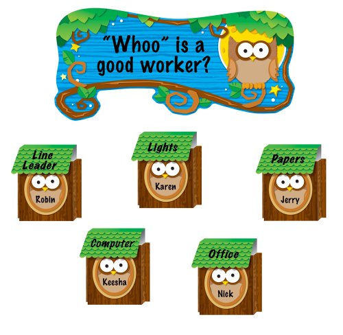 Preisvergleich Produktbild Owl Job Assignment Bulletin Board Set