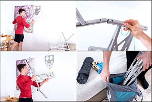 Klimmzugstange Dip-Stange: Pullup & Dip, mobil für Wand + Befestigung an Baum/Pfosten, indoor zu Hause und outdoor im Garten/Park, rostfreier Edelstahl + PREMIUM Qualität, WELTNEUHEIT, über 25 Übungen, 100% Kundenzufriedenheit, 3 unterschiedl. Pakete - 4