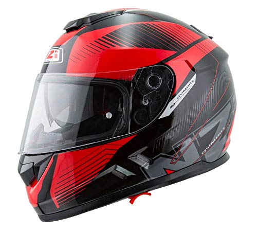 NZI - Casco Integral Symbio 2 DUO Graphics Indy Negro-Rojo Mate Talla L 58-59cms