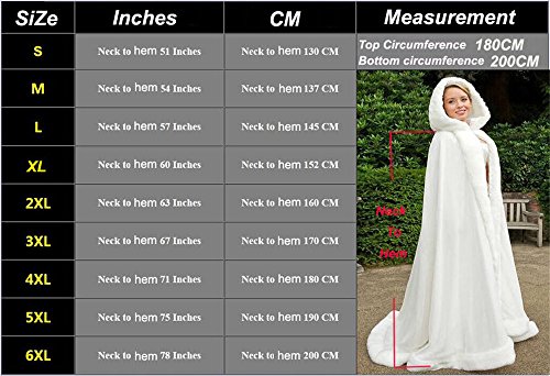 dressvip mittelalter Umhang mit Kapuze fur Herren Damen Kind Kundengrosse, weiss-silber, XXL - 2